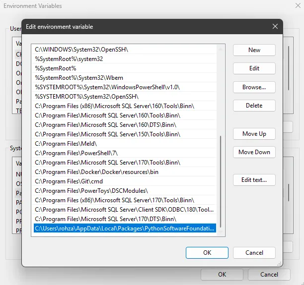 Edit path Window