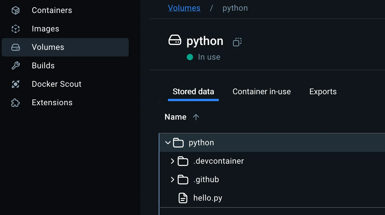 hello world in container